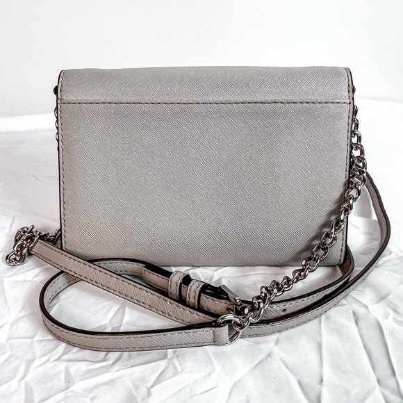 MICHAEL KORS GREY SAFFIANO LEATHER CHAIN BAG - Picture 6 of 16